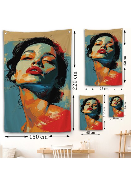 Pop Art Tarzda Güzel Kadın Duvar ÖRTÜSÜ-7709 fırsatları