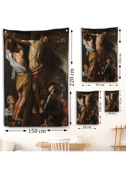 Caravaggio - Aziz Andrew'un Çarmıha Gerilmesi Duvar Örtüsü - The Crucifixion Of Saint ANDREW-7424