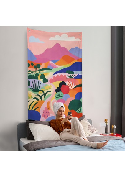 Pastel Minimalist Manzara Duvar ÖRTÜSÜ-7673