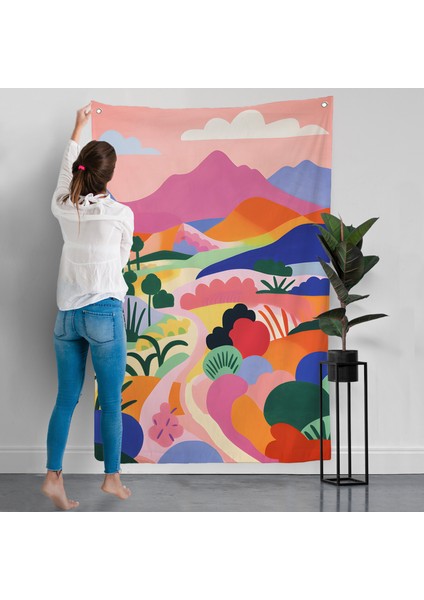 Pastel Minimalist Manzara Duvar ÖRTÜSÜ-7673