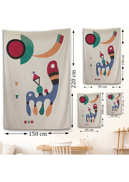 Vasiliy Kandinsky - 11 Resim ve 7 Şiir Soyut Duvar ÖRTÜSÜ-7485