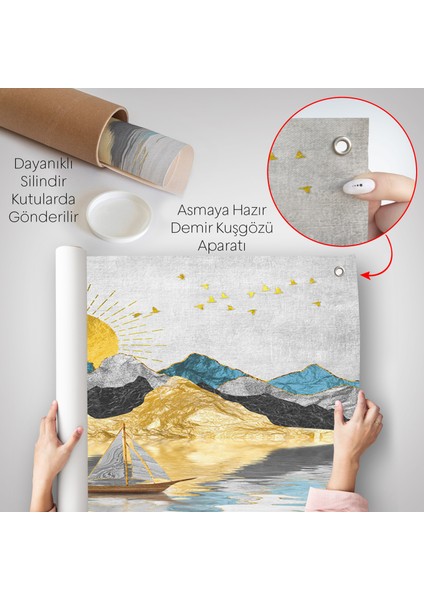Altın Güneş Manzarası Duvar ÖRTÜSÜ-7222