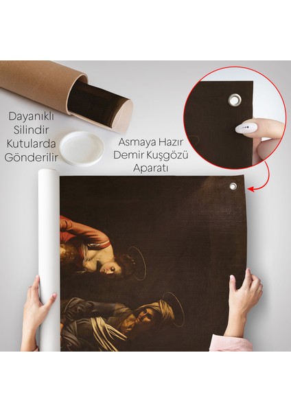 Caravaggio - Madonna ve Çocuk, Aziz Anne ile Duvar ÖRTÜSÜ-7359 indirimleri