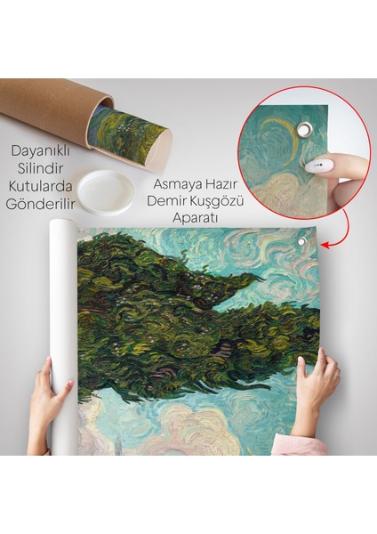 Vincent Van Gogh - Selviler Duvar Örtüsü - CYPRESSES-7475