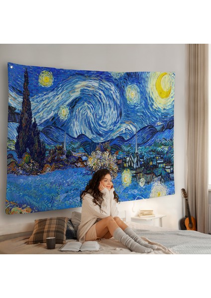 Vincent Van Gogh - Yıldızlı Geceler Duvar ÖRTÜSÜ-7151 fiyatları