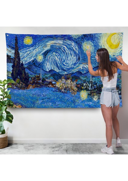 Vincent Van Gogh - Yıldızlı Geceler Duvar ÖRTÜSÜ-7151 modelleri