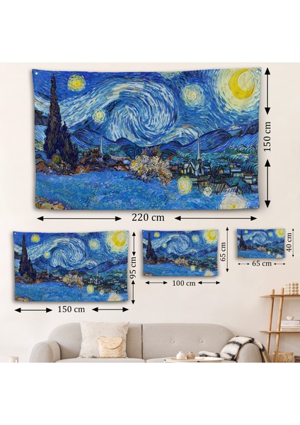 Vincent Van Gogh - Yıldızlı Geceler Duvar ÖRTÜSÜ-7151 fırsatları