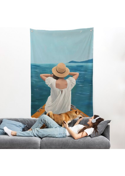 Sandaltaki Kadın Duvar ÖRTÜSÜ-7564