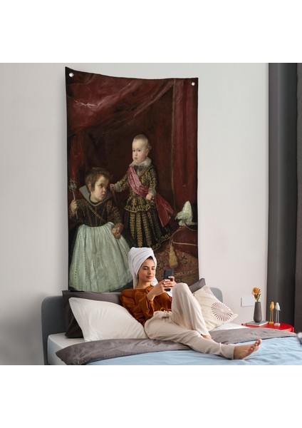 Diego Velázquez - Prens Balthasar Charles Cüceyle Birlikte Duvar ÖRTÜSÜ-7282 fiyatları
