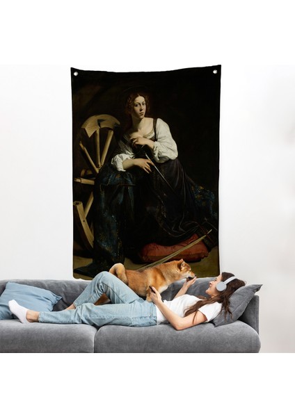 Caravaggio - Iskenderiyeli Aziz Catherine Duvar ÖRTÜSÜ-7386