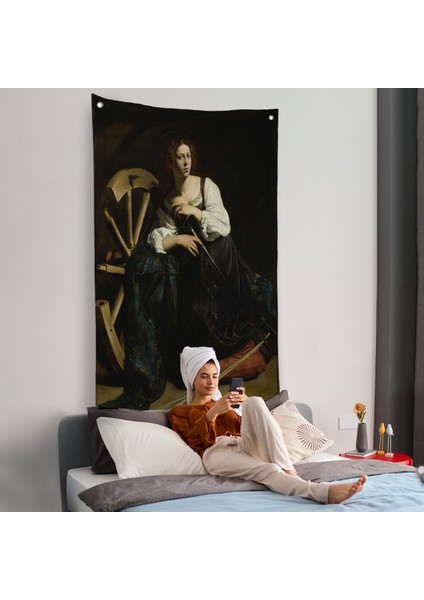 Caravaggio - Iskenderiyeli Aziz Catherine Duvar ÖRTÜSÜ-7386 fiyatları