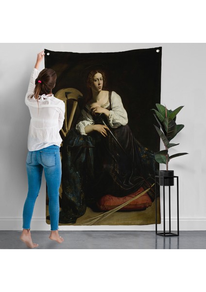 Caravaggio - Iskenderiyeli Aziz Catherine Duvar ÖRTÜSÜ-7386 modelleri