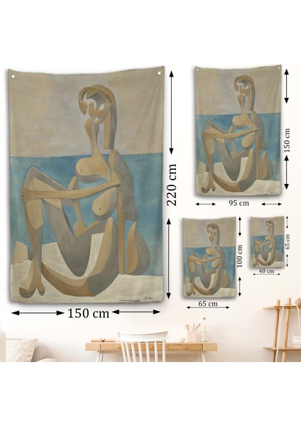 Salvador Dali - Plajda Oturan Yüzücü Duvar Örtüsü - Seated Bather On The BEACH-7405 fırsatları