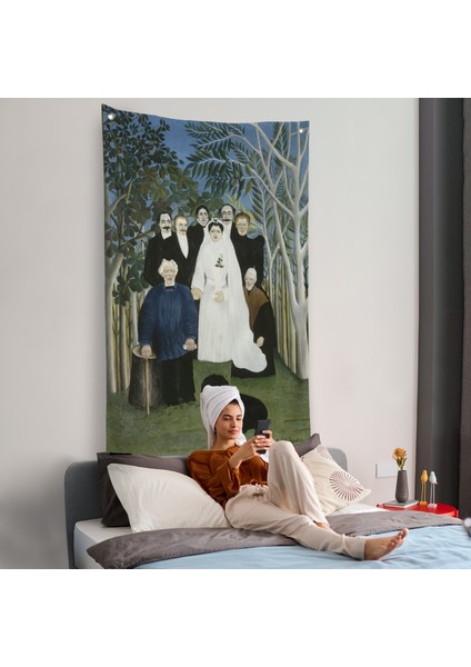 Henri Emilien Rousseau - Düğün Partisi Duvar Örtüsü - The Wedding PARTY-7436 fiyatları