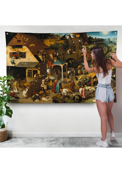 Yaşlı Pieter Brueghel - Hollanda Atasözleri Mavi Pelerin Duvar ÖRTÜSÜ-7267 modelleri