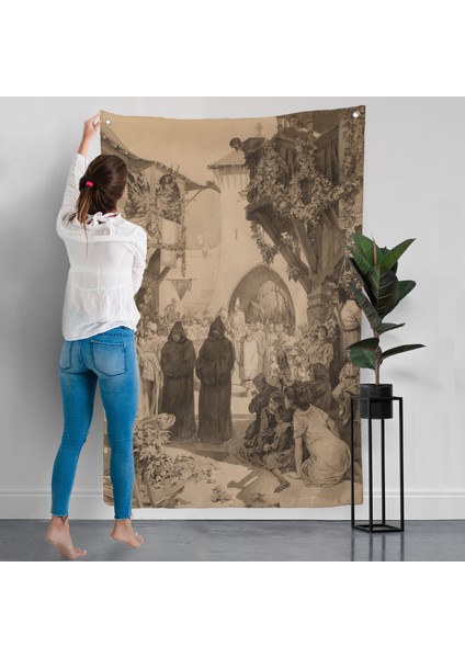 Alphonse Mucha - Imparator Lothair ve Masum Papa Duvar ÖRTÜSÜ-7342 modelleri