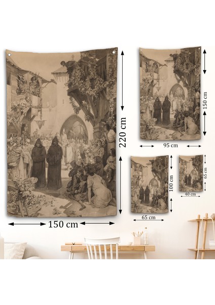 Alphonse Mucha - Imparator Lothair ve Masum Papa Duvar ÖRTÜSÜ-7342 fırsatları