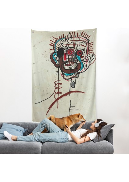 Jean-Michel Basquiat - Isimsiz Duvar Örtüsü - UNTITLED-7441