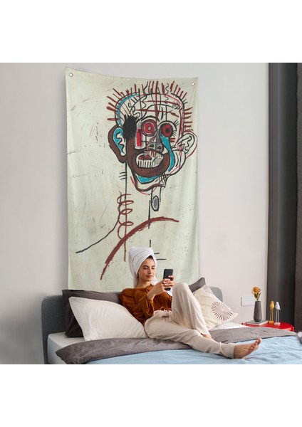 Jean-Michel Basquiat - Isimsiz Duvar Örtüsü - UNTITLED-7441