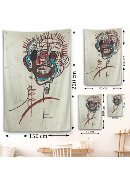 Jean-Michel Basquiat - Isimsiz Duvar Örtüsü - UNTITLED-7441
