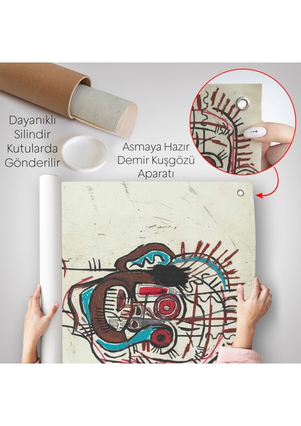 Jean-Michel Basquiat - Isimsiz Duvar Örtüsü - UNTITLED-7441
