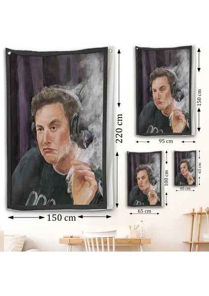 Sigara Içen Elon Musk Duvar ÖRTÜSÜ-7822