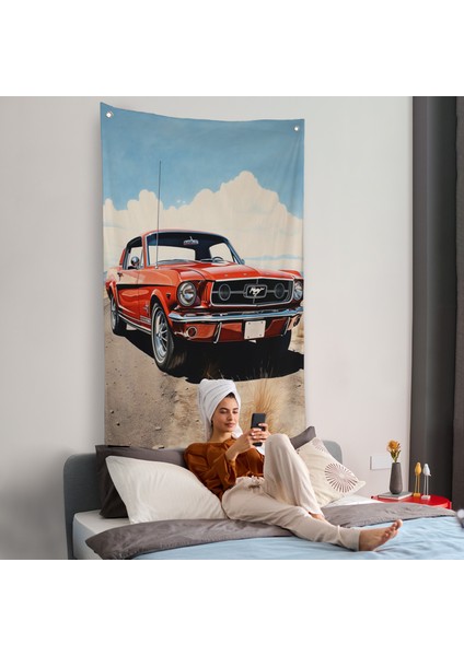 Kırmızı Mustang Duvar ÖRTÜSÜ-7971 fiyatları
