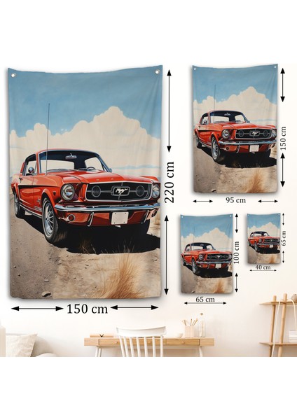 Kırmızı Mustang Duvar ÖRTÜSÜ-7971 fırsatları