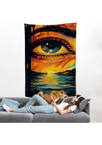 Deniz Üzerindeki Güzel Göz Duvar ÖRTÜSÜ-7861