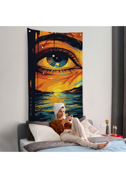 Deniz Üzerindeki Güzel Göz Duvar ÖRTÜSÜ-7861 fiyatları