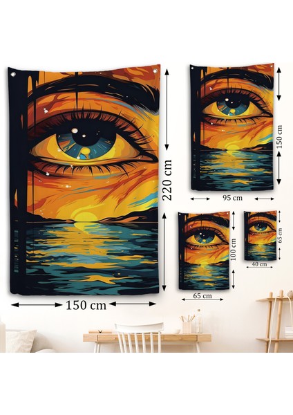 Deniz Üzerindeki Güzel Göz Duvar ÖRTÜSÜ-7861 fırsatları