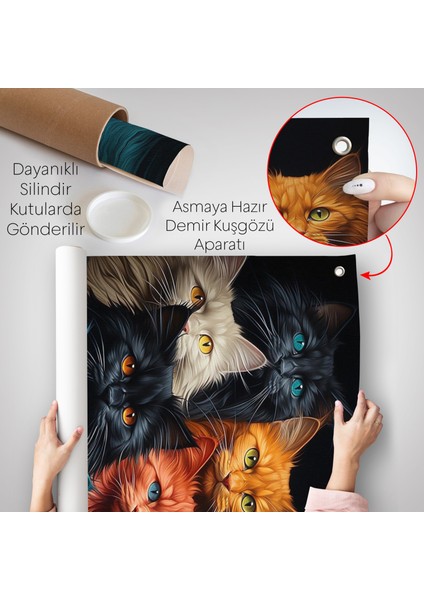 Sevimli Kediler Duvar ÖRTÜSÜ-7844 indirimleri