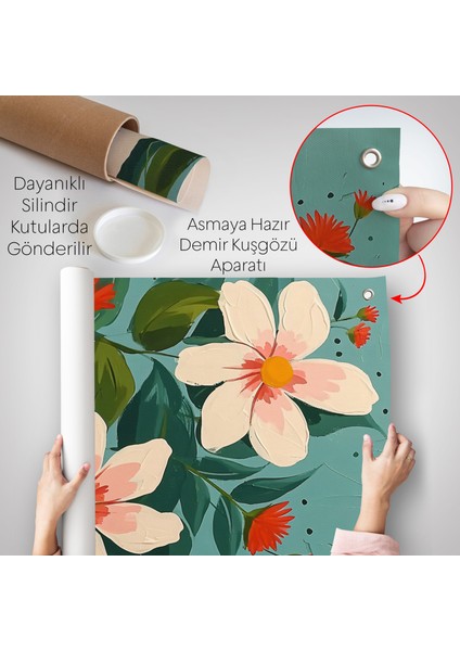 Beyaz Çiçekler Duvar ÖRTÜSÜ-7592