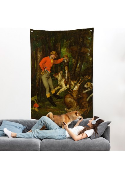 Gustave Courbet -Avdan Sonra Duvar Örtüsü - After The HUNT-8055