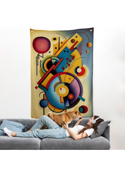 Kandinsky Duvar Örtüsü Minimal Soyut Duvar ÖRTÜSÜ-7826