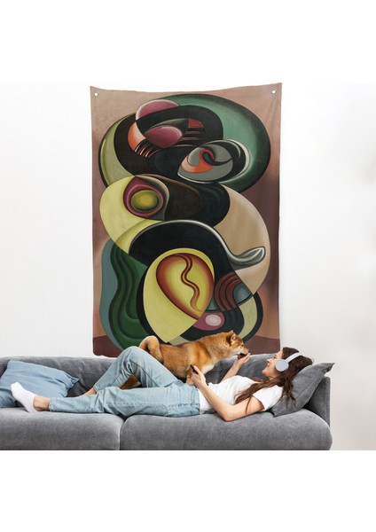 Auguste Herbin - Kompozisyon Hareketi Duvar ÖRTÜSÜ-8099