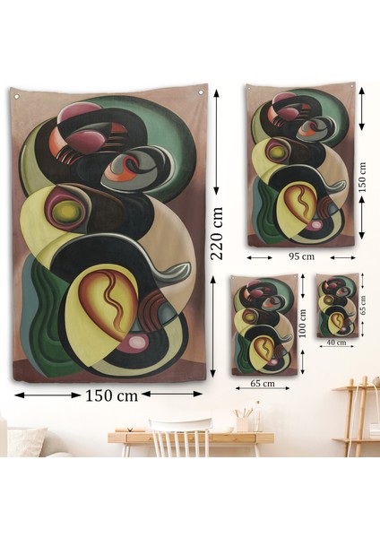 Auguste Herbin - Kompozisyon Hareketi Duvar ÖRTÜSÜ-8099 fırsatları