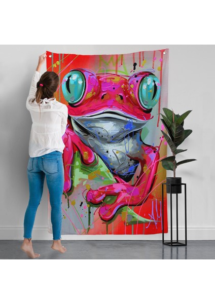 Sevimli Pembe Kurbağa Duvar ÖRTÜSÜ-7838 modelleri