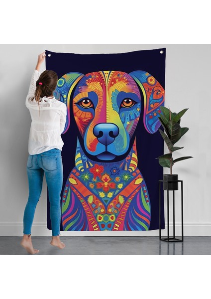 Mandala Renkli Köpek Duvar ÖRTÜSÜ-7545 modelleri