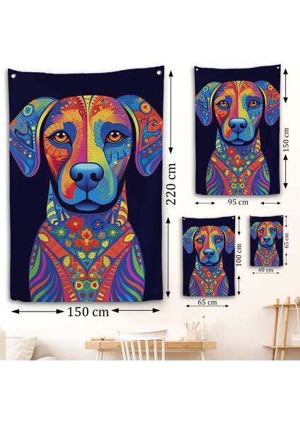 Mandala Renkli Köpek Duvar ÖRTÜSÜ-7545 fırsatları
