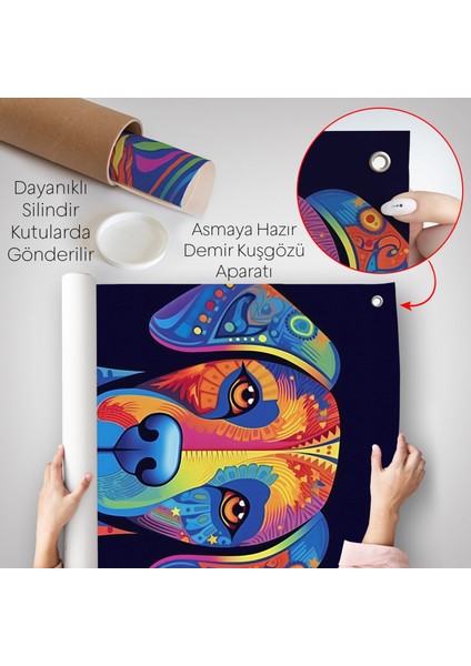 Mandala Renkli Köpek Duvar ÖRTÜSÜ-7545 indirimleri