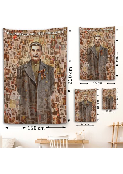 Joseph Stalin Rusya ve Sovyetler Birliği Sscb Duvar ÖRTÜSÜ-7731