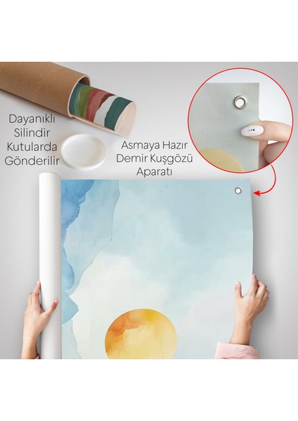 Dağların Arasındaki Güneş Manzarası Duvar ÖRTÜSÜ-7591