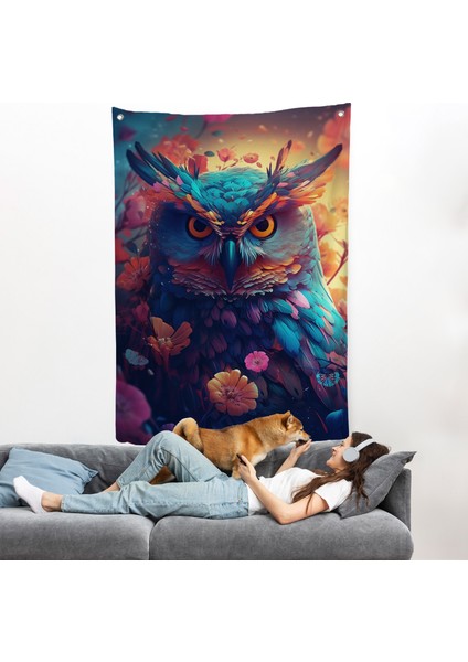 Keskin Bakışlı Baykuş Duvar ÖRTÜSÜ-7991
