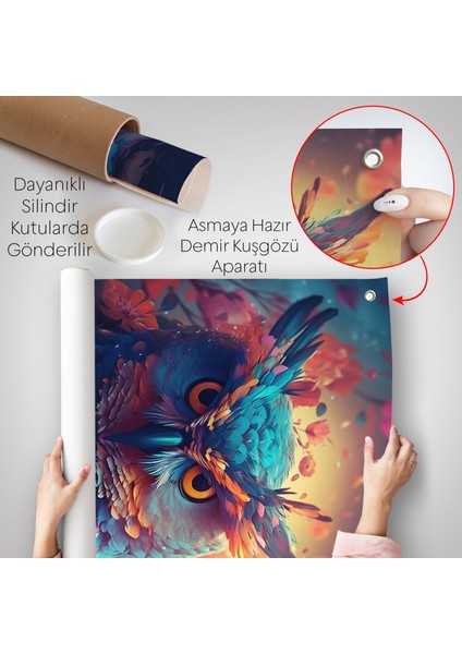 Keskin Bakışlı Baykuş Duvar ÖRTÜSÜ-7991 indirimleri