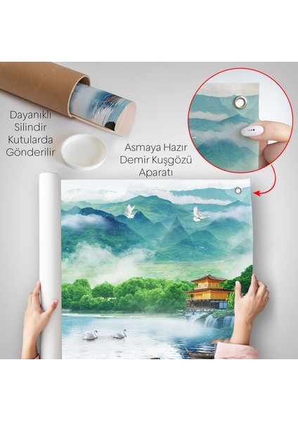 Göldeki Pelikanlar Manzara Duvar ÖRTÜSÜ-7198 indirimleri