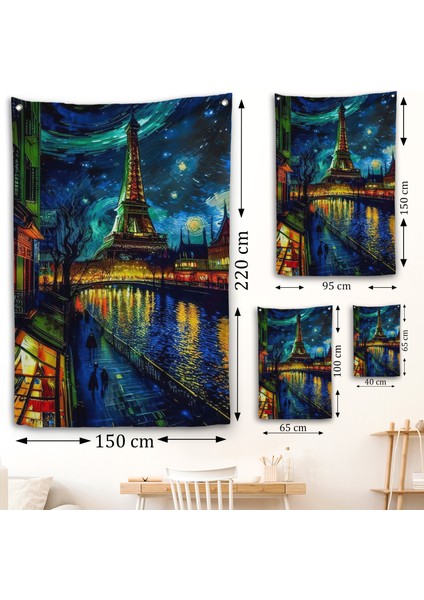 Paris Eyfel Kulesi Van Gogh Tarzı Yıldızlı Geceler Duvar ÖRTÜSÜ-7675 fırsatları