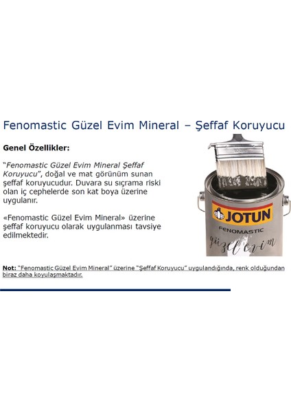 Fenomastic Güzel Evim Mineral Şeffaf Koruyucu 0,9 Lt