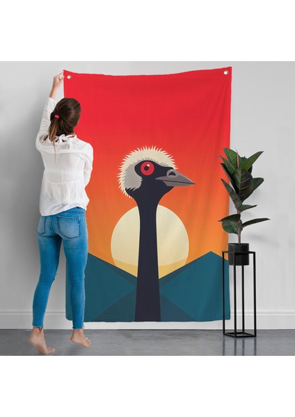 Minimal Devekuşu Duvar ÖRTÜSÜ-7652