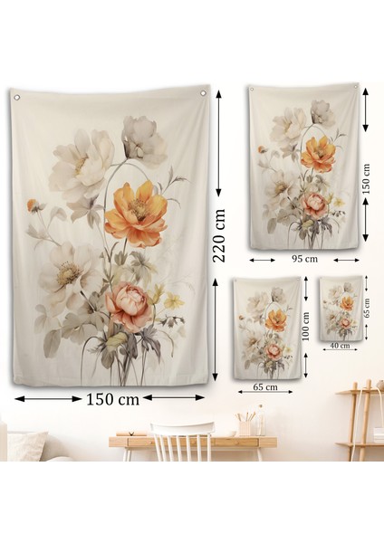 Soft Çiçekler Duvar ÖRTÜSÜ-8035